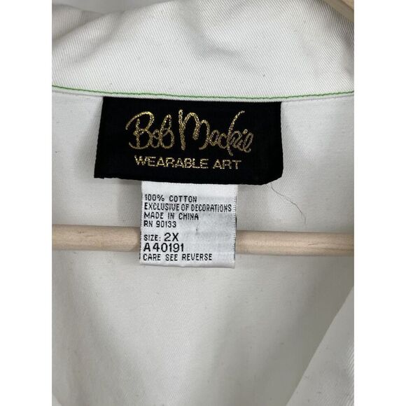 Bob Mackie Wearable Art Size 2x Embroidered Floral Hummingbird Full Zip Jacket - Picture 2 of 7